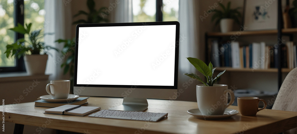 Fototapeta premium desk with computer