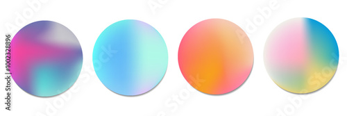 Gradient circle background. Abstract vector watercolor form isolated on transparent background.