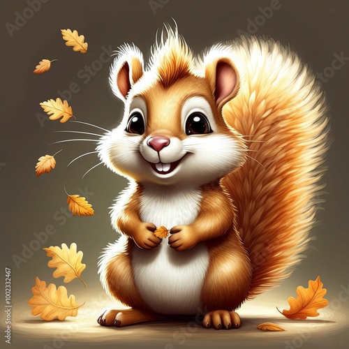 Smiling cheerful squirrel chipmunk, Close-up clipart