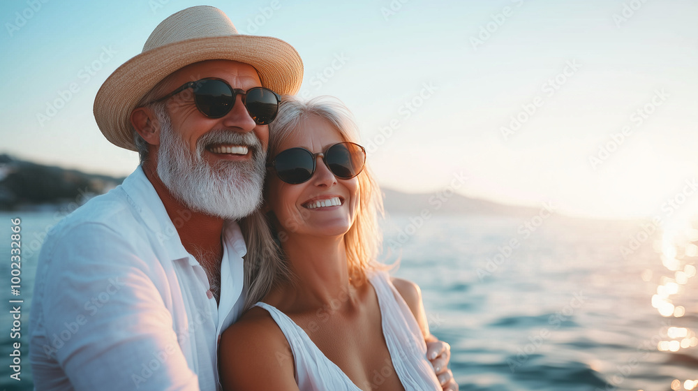 Beautiful happy senior couple dating at the seaside during summertime
Beautiful happy senior couple dating at the seaside during summertime