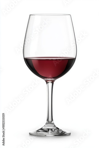 Enjoying a Glass of Red Wine in a Minimalist Setting With Elegant Stemware