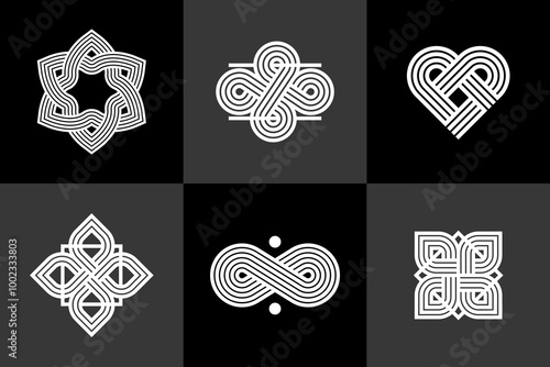 Intertwined lines vintage s...