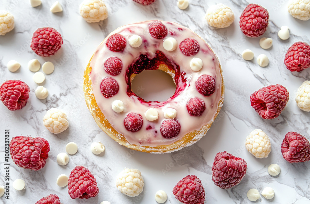 White Chocolate-Glazed Doughnut with a Swirl of Cream for a Decadent Dessert White Chocolate-Glazed Doughnut with a Swirl of Cream for a Decadent Dessert