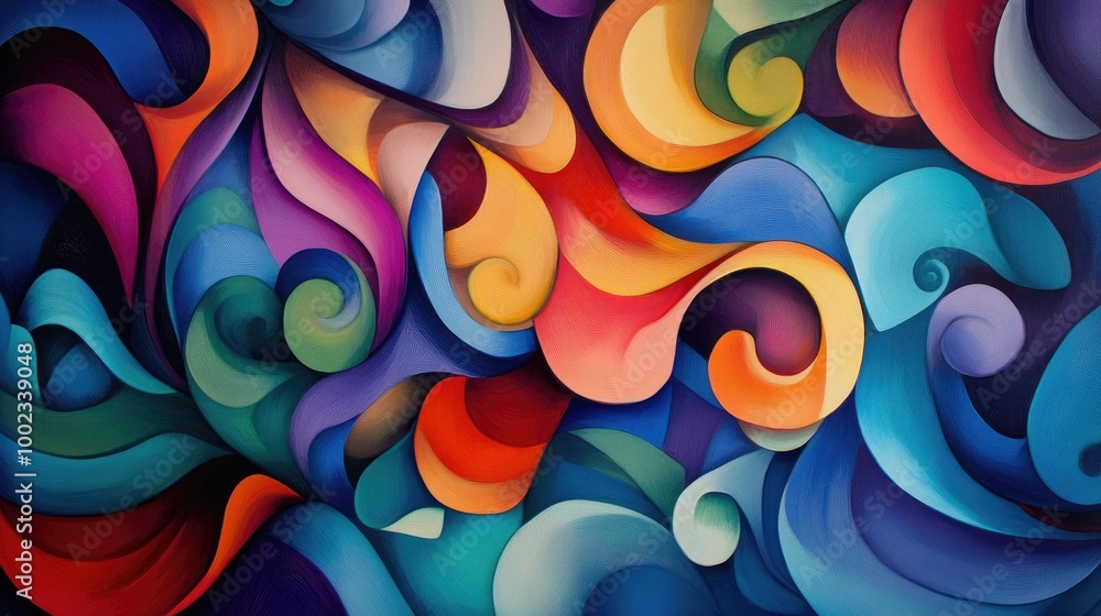 Bright, abstract swirls of color twisting and turning into intricate shapes, creating an artistic and energetic composition. Bright, abstract swirls of color twisting and turning into intricate shapes, creating an artistic and energetic composition.