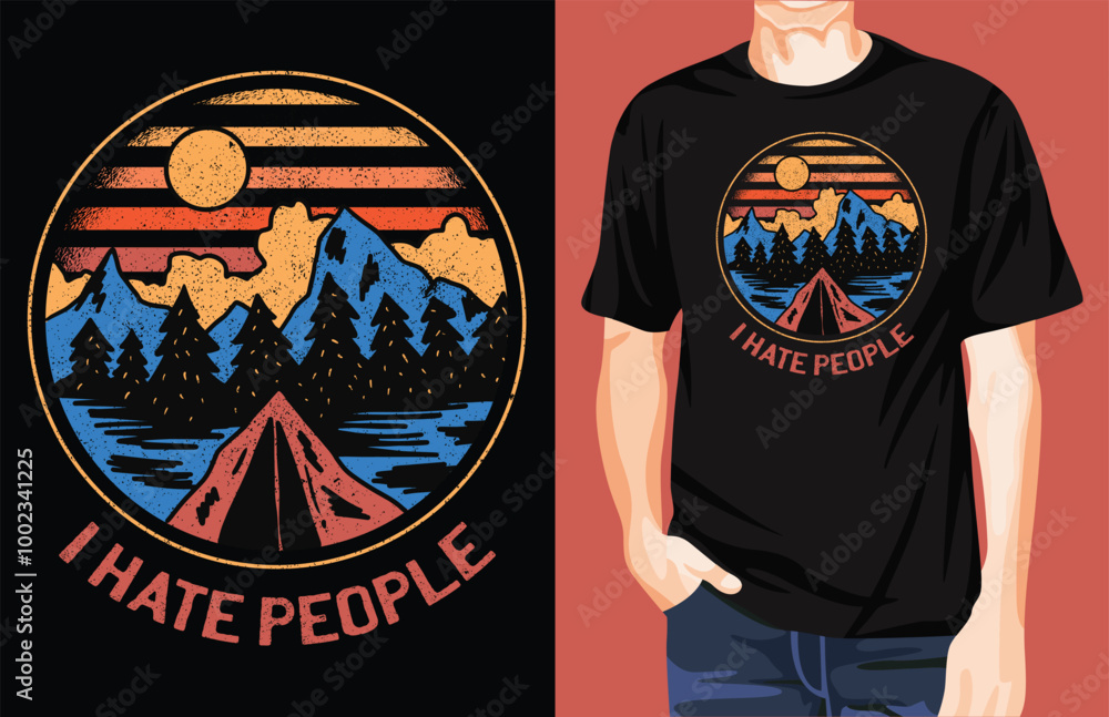 Camping Retro t-shirt design unique idea Camping Retro t-shirt design unique idea