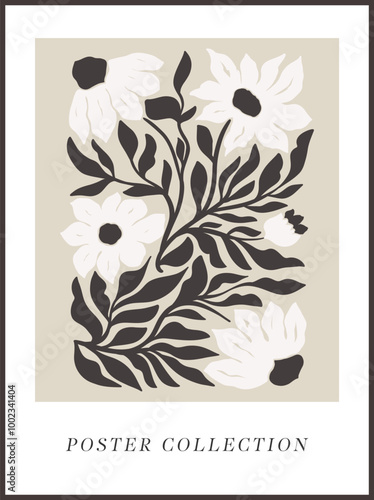 Hand drawn vector illustration. Drawn folk illustration flower groovy Y2K set. Vector posters in trendy retro psychedelic 2000s style. Aesthetic hippie. Girly cute design.