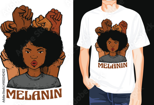 Black History Melanin Girl t-shirt design