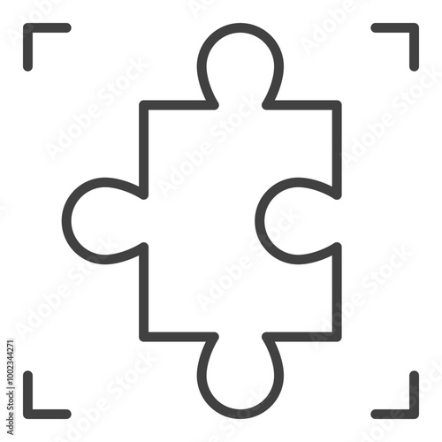 Jigsaw Puzzle vector linear minimal icon or symbol