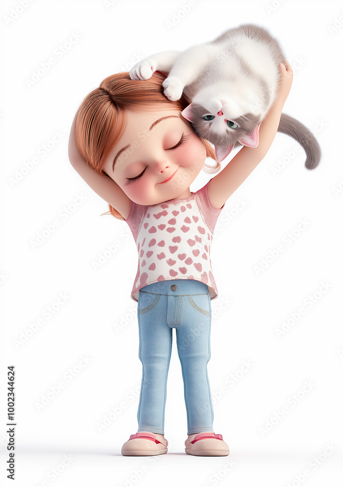 personnage de petite fille qui serre très fort son chat contre elle
personnage de petite fille qui serre très fort son chat contre elle
