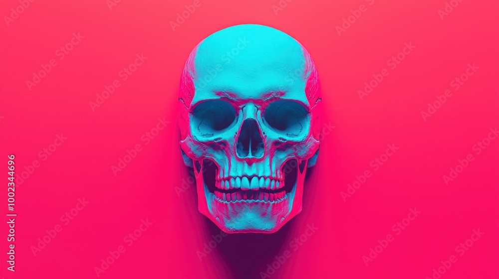 Obraz premium Colorful Skull Art on Bright Background