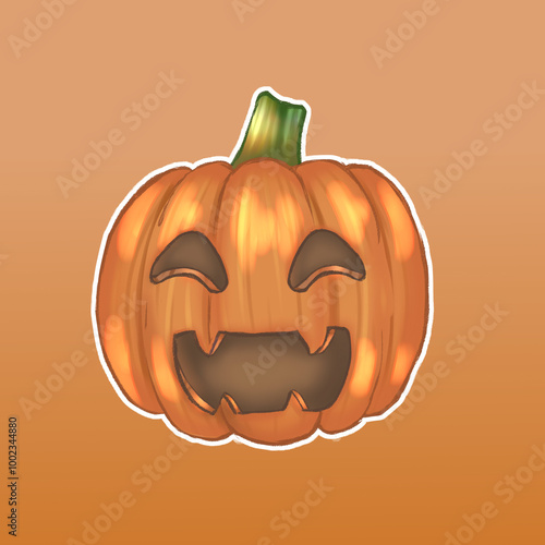 halloween pumpkin isolated on orange