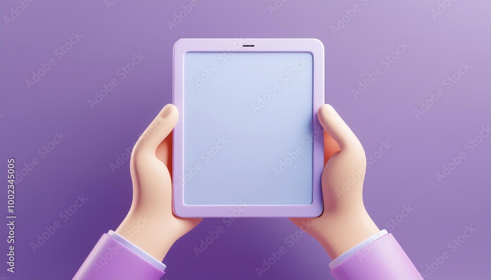 A hands-on illustration of a purple tablet against a pastel background, emphasizing digital technology and modern design. A hands-on illustration of a purple tablet against a pastel background, emphasizing digital technology and modern design.