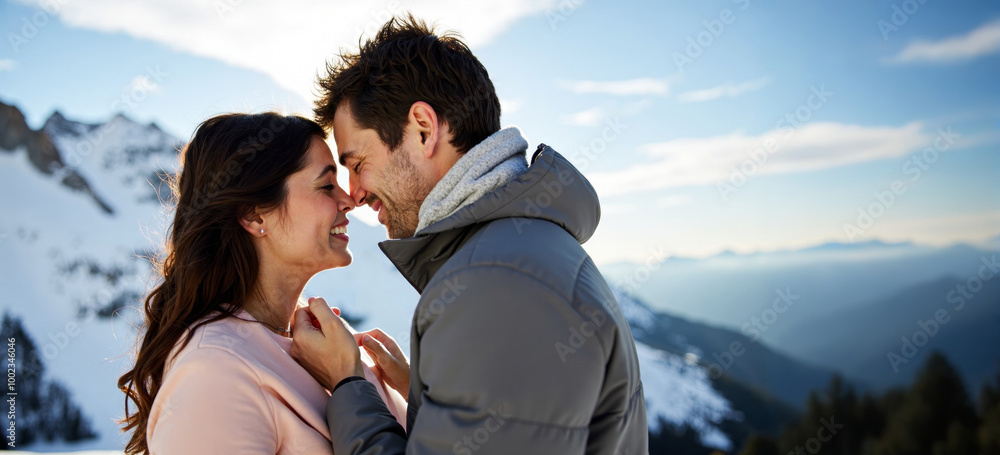 couple in love in the mountains couple in love in the mountains