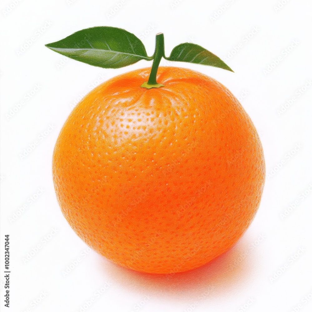 2408_038.Cute color pencil illustration on white background of Clementine 2408_038.Cute color pencil illustration on white background of Clementine