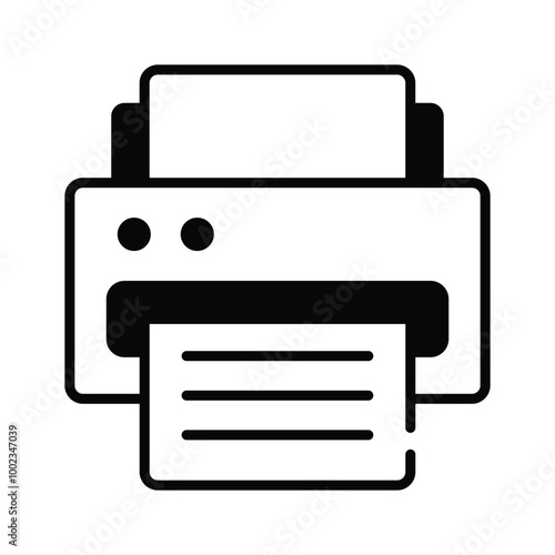 A streamlined printer icon representing printing functionality for documents, images, and more