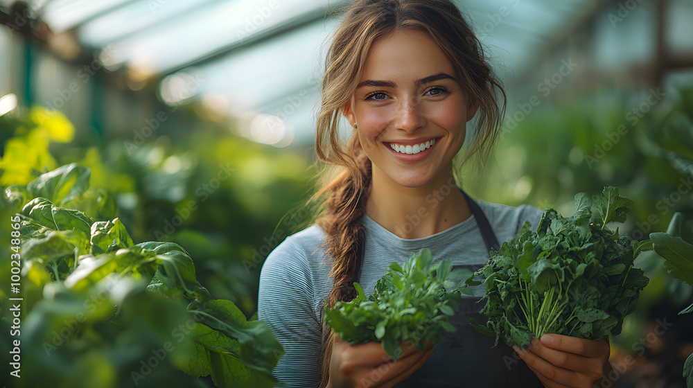 A Woman in an Apron Smiles While Holding Vegetables
A Woman in an Apron Smiles While Holding Vegetables
