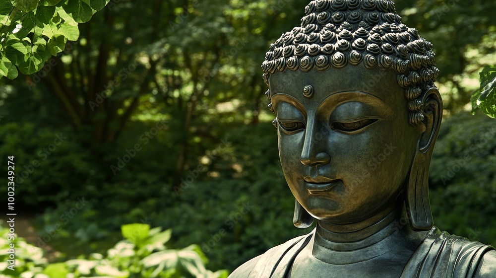 Serene Tranquility Amidst Motion: A Majestic Buddha Statue and Flowing Landscapes Serene Tranquility Amidst Motion: A Majestic Buddha Statue and Flowing Landscapes