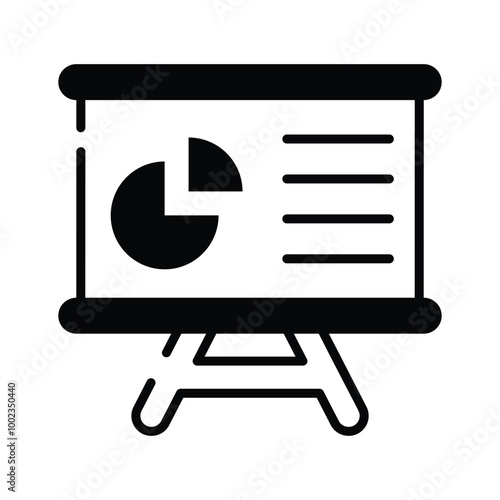 An icon of business graphical presentation, vector of statistical presentation