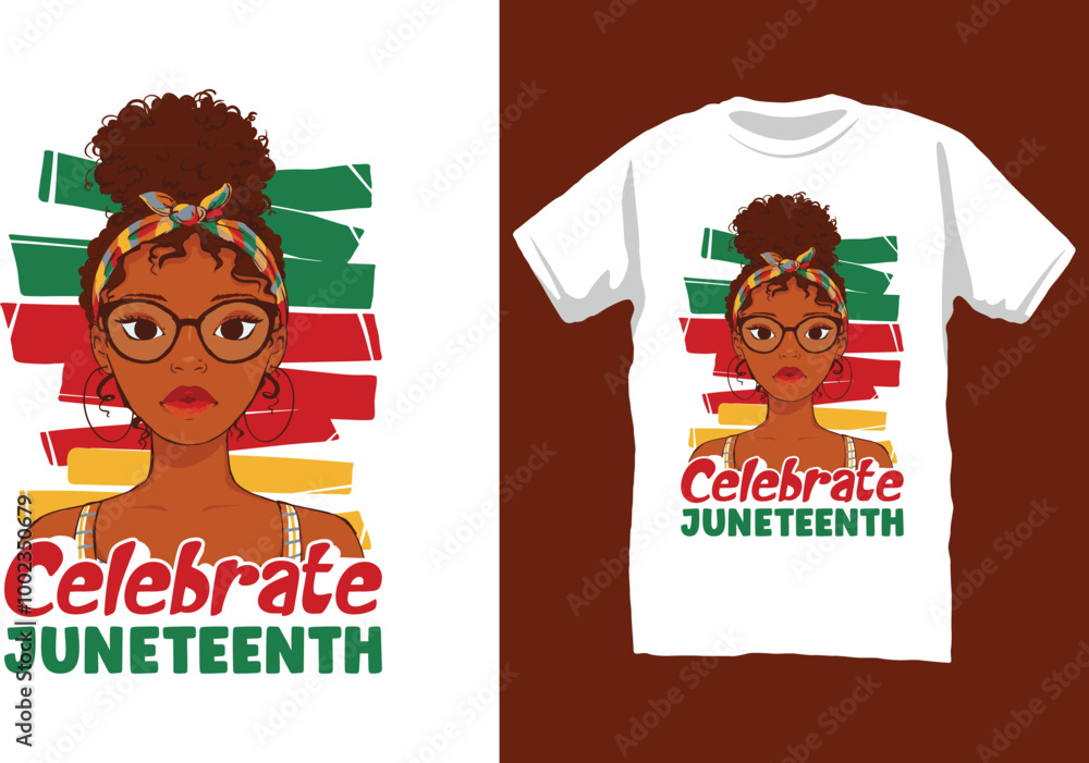 Fototapeta premium Celebrate Juneteenth t-shirt