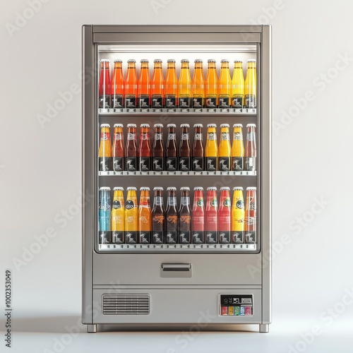 Vending Machine Filled With Colorful Beverages in a Modern Setting photo