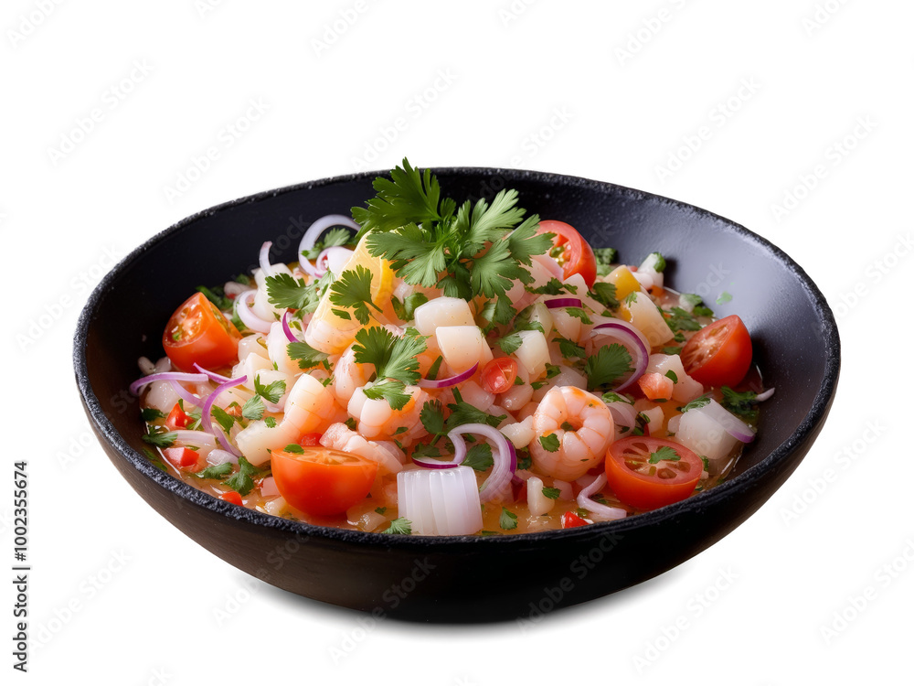 Ceviche Fresh diced raw fish marinated in citrus juices with tomatoes onions cilantro and chili Ceviche Fresh diced raw fish marinated in citrus juices with tomatoes onions cilantro and chili