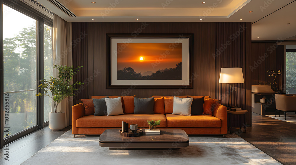 A Large Framed Photograph on the Wall of an Elegant Living Room
A Large Framed Photograph on the Wall of an Elegant Living Room