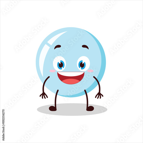 Cute happy expression of bubble cartoon character