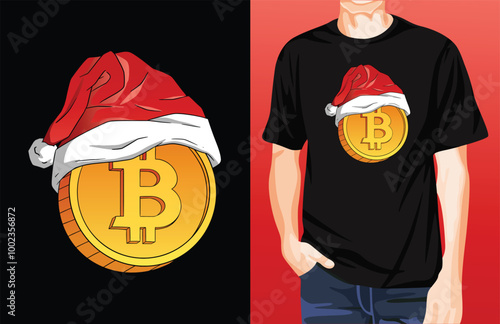 Christmas Bitcoin t-shirt design unique idea