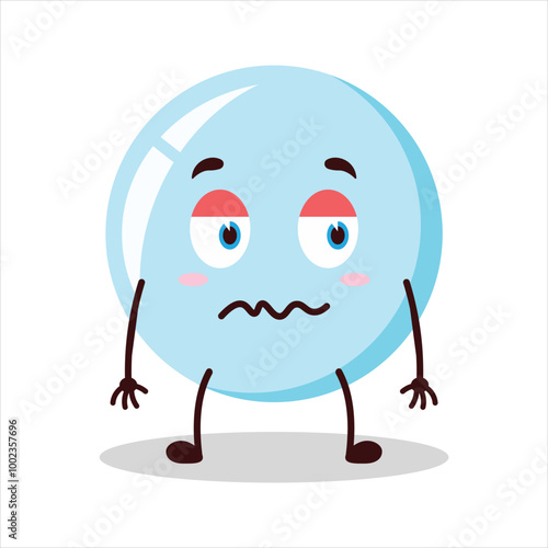 Cute nope expression of bubble cartoon character