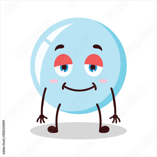 Cute lazy expression of bubble cartoon character