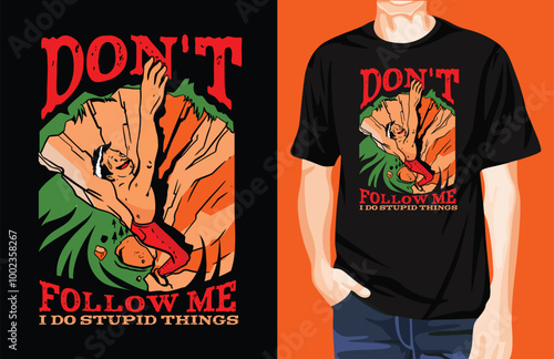 Climbing t-shirt design unique idea