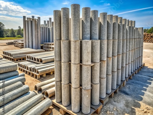 Premium cement piles designed for construction, building materials, industrial applications, and home improvement