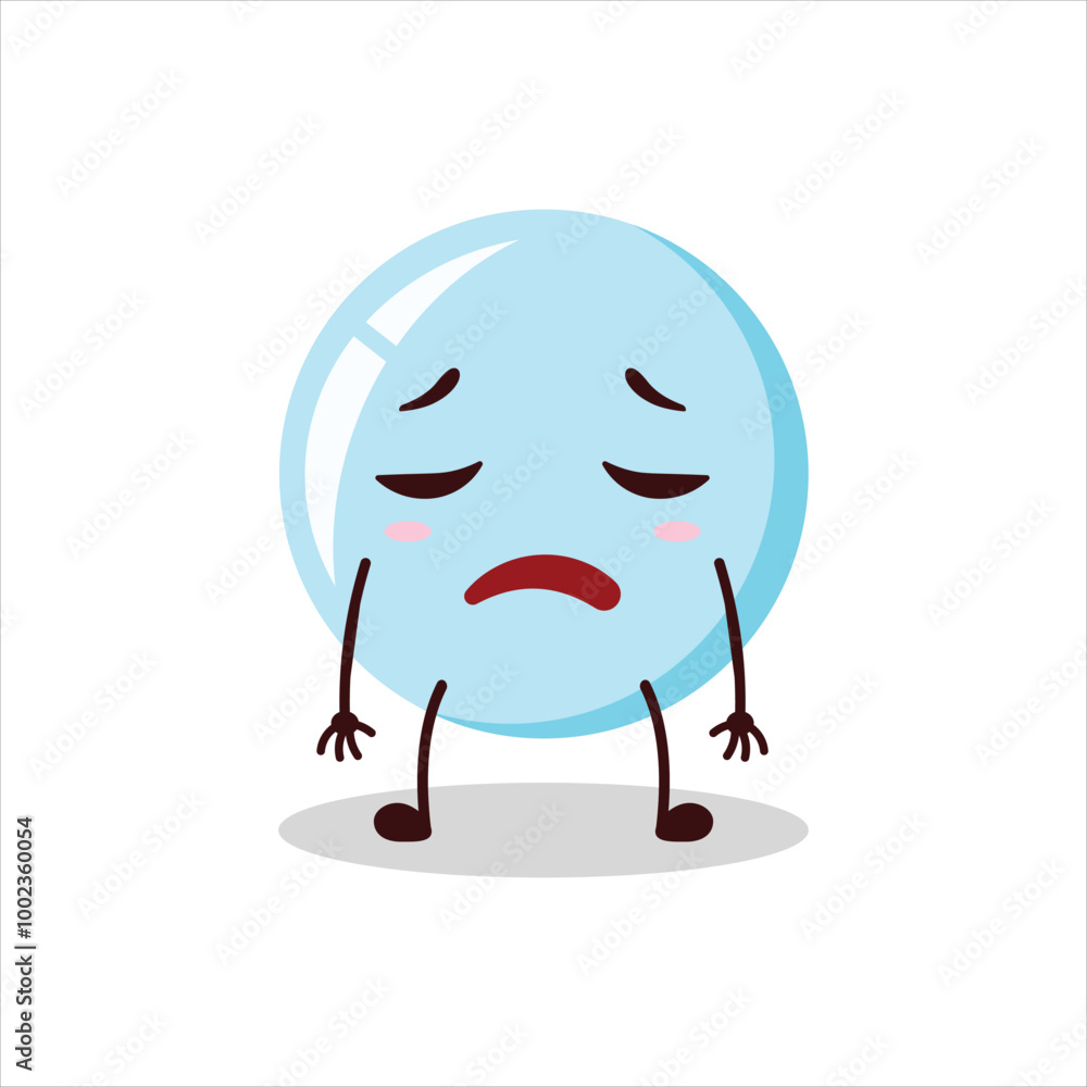 Cute tired expression of bubble cartoon character Cute tired expression of bubble cartoon character