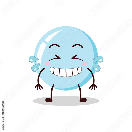 Cute pleased expression of bubble cartoon character