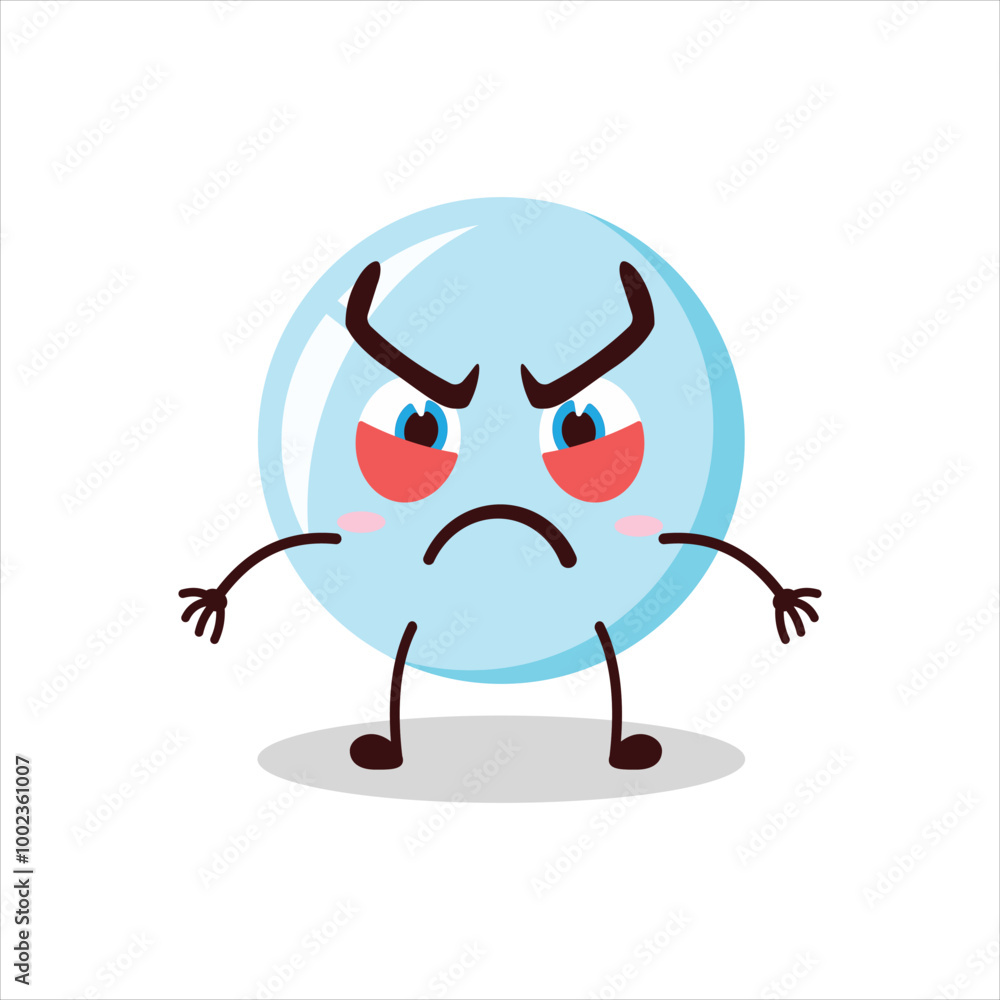 Naklejka premium Cute provoked expression of bubble cartoon character