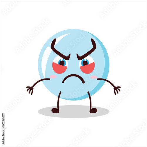 Cute provoked expression of bubble cartoon character