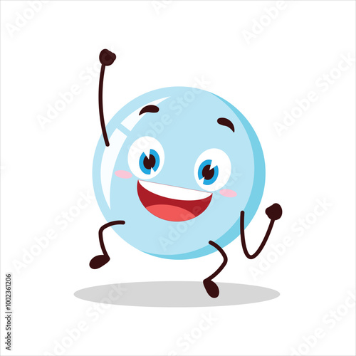 Cute hurray victory expression of bubble cartoon character