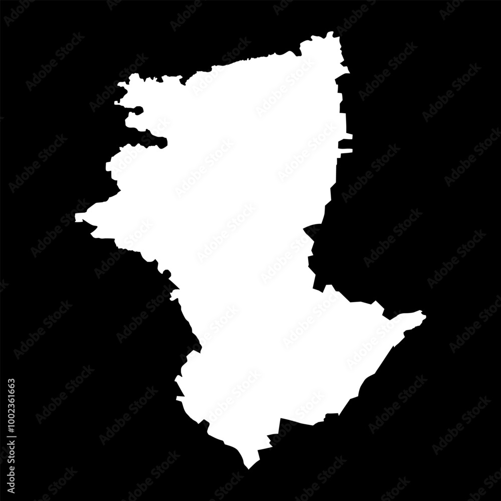 Obraz premium Kostanay region map, administrative division of Kazakhstan. Vector illustration.