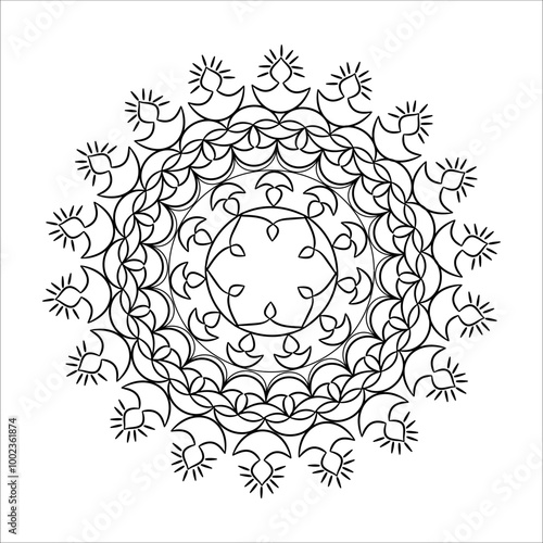 Swirled Pattern Intricate Mandala Design work. eps