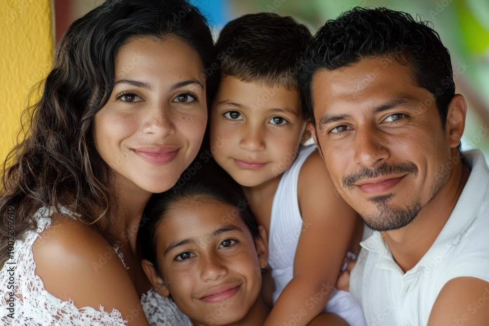 Latin Family Portrait: Young Hispanic Couple with Children in Their 20s and 30s Latin Family Portrait: Young Hispanic Couple with Children in Their 20s and 30s