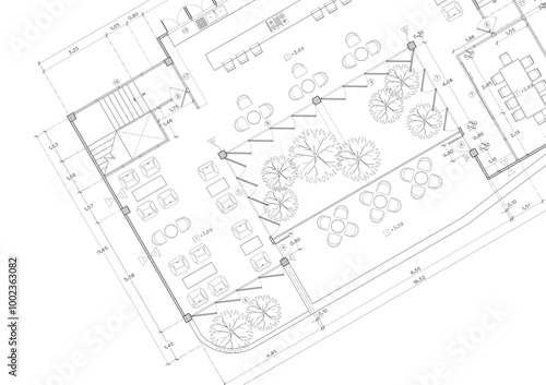 Floor plan designed building on the drawing.