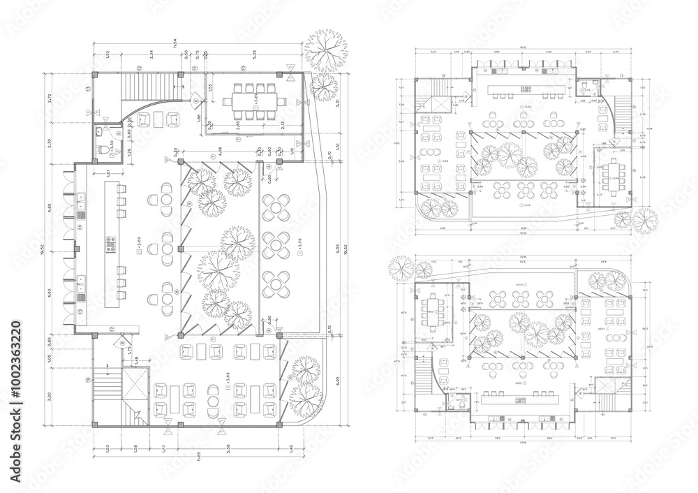 Floor plan designed building on the drawing. Floor plan designed building on the drawing.