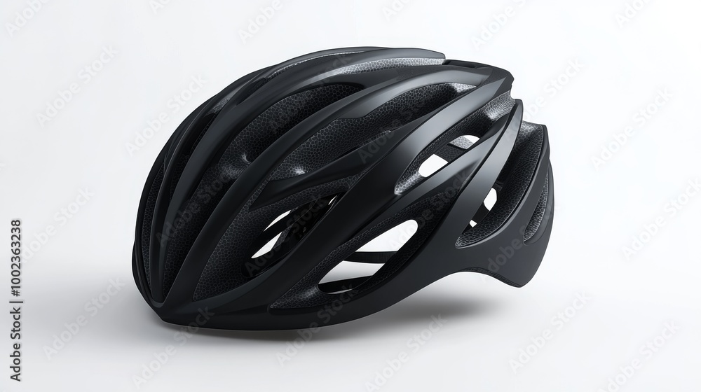 Sleek Black Cycling Helmet Designed for Road Biking and Outdoor Sports Indoors Sleek Black Cycling Helmet Designed for Road Biking and Outdoor Sports Indoors