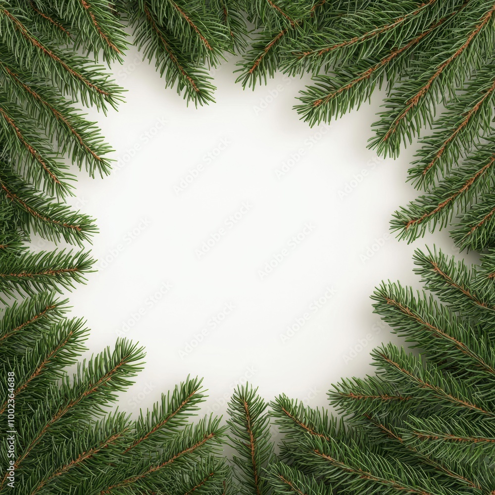Christmas Tree Branches Framing Blank Space Christmas Tree Branches Framing Blank Space