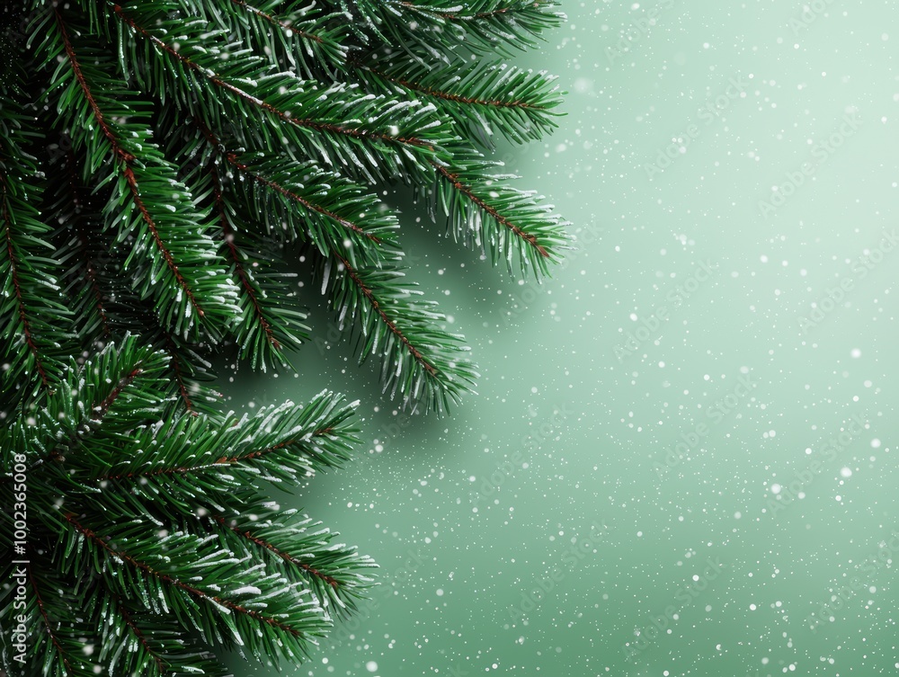 Fototapeta premium Fresh Fir Branches for a Festive Holiday Touch