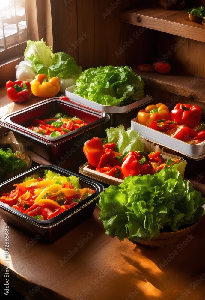 visual comparison fresh ingredients piled neatly next takeout containers filled food, meal, vegetables, fruits, packaging, cooking, cuisine, dinner visual comparison fresh ingredients piled neatly next takeout containers filled food, meal, vegetables, fruits, packaging, cooking, cuisine, dinner