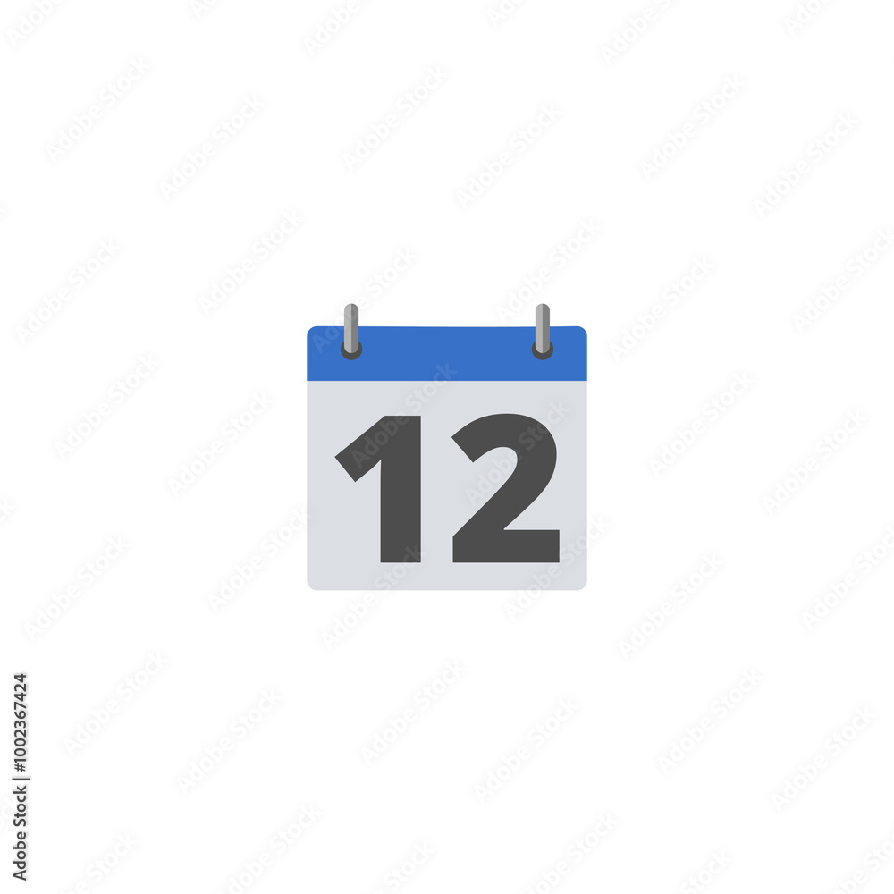 Fototapeta premium Calendar icon 12 isolated on transparent Background