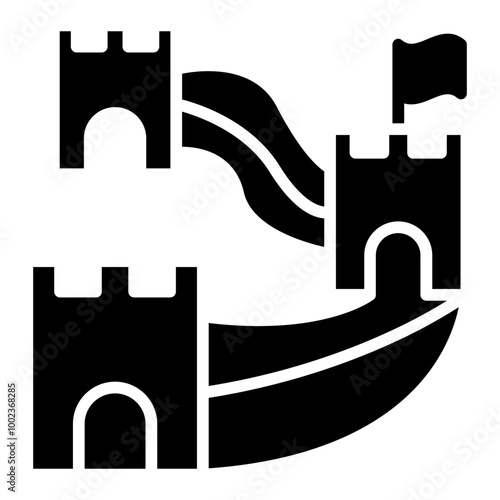 Great Wall of China Icon Style