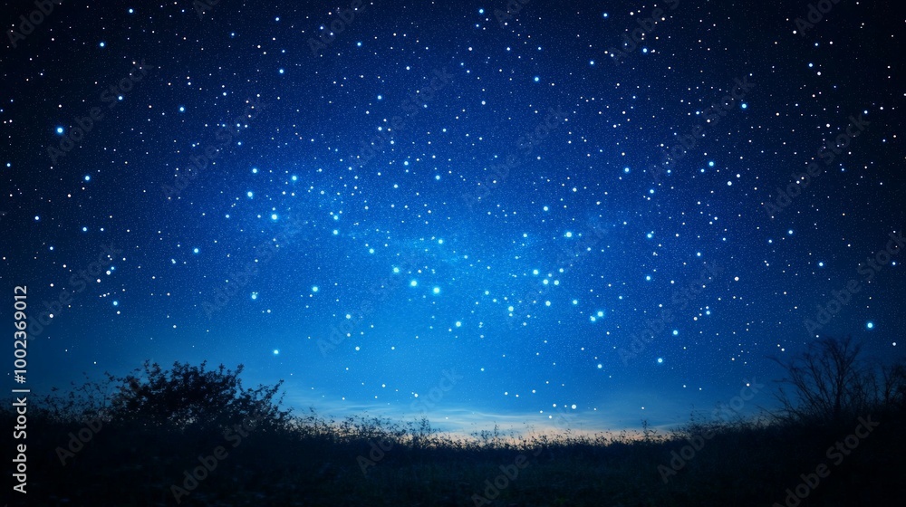 Twinkling Stars in a Deep Blue Night Sky, a tranquil scene filled with shimmering stars, inviting stargazers to immerse themselves in the beauty of the cosmos. Twinkling Stars in a Deep Blue Night Sky, a tranquil scene filled with shimmering stars, inviting stargazers to immerse themselves in the beauty of the cosmos.