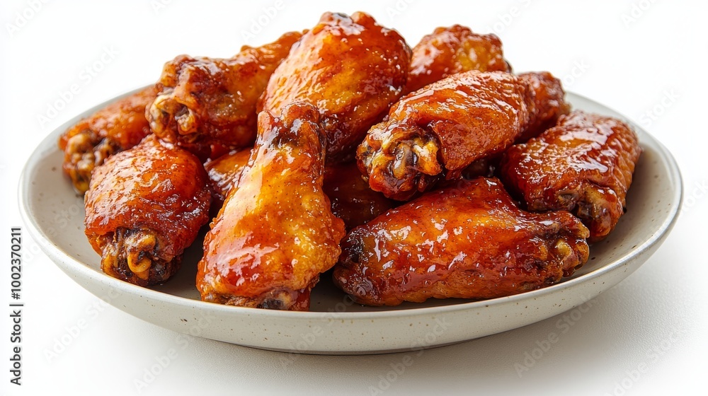 Crispy Honey-Glazed Chicken Wings Served on a Plate, Perfect for Game Day Gatherings Crispy Honey-Glazed Chicken Wings Served on a Plate, Perfect for Game Day Gatherings